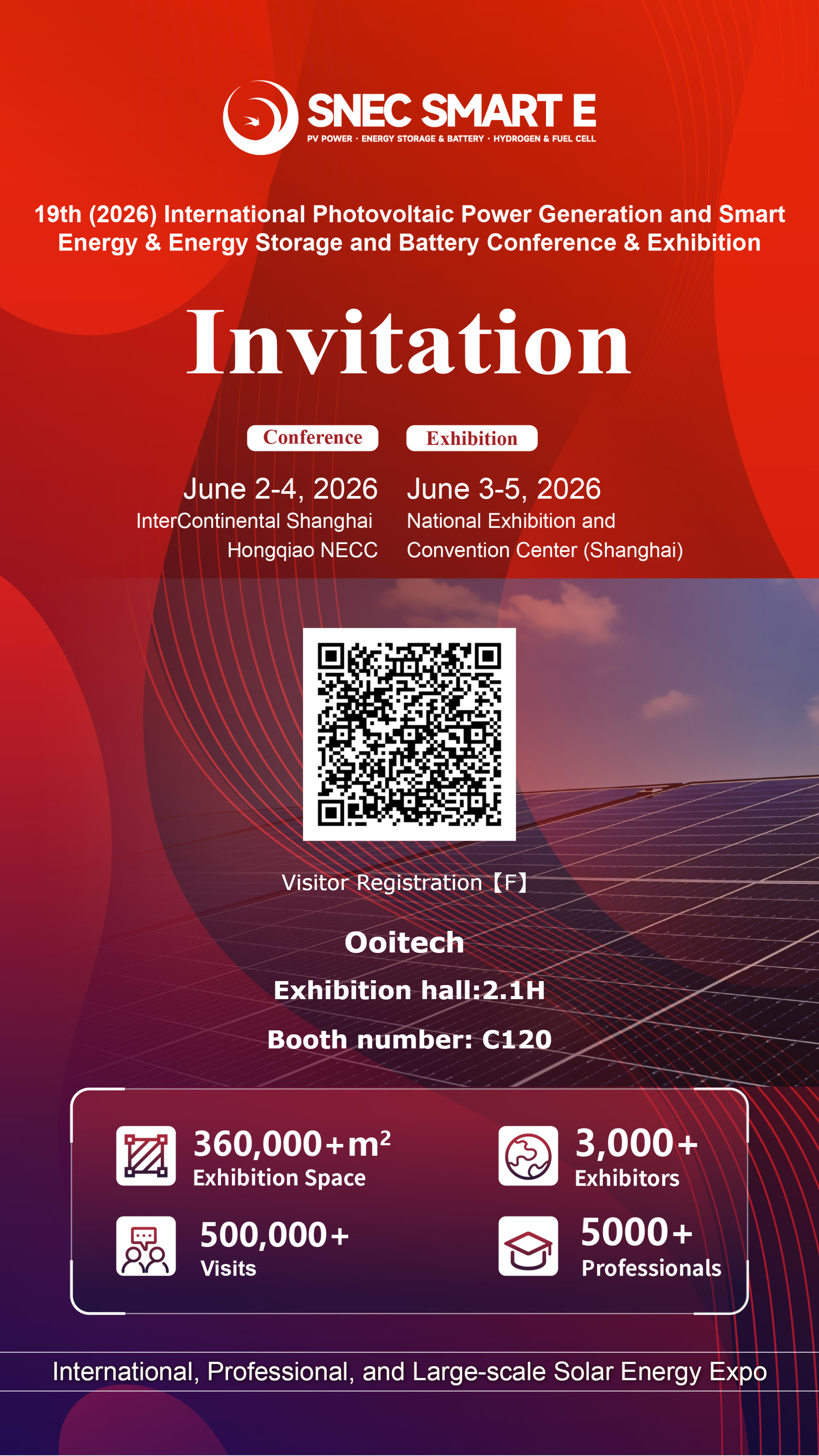 Ooitech invite you to attend 2026 SNEC PV POWER EXPO